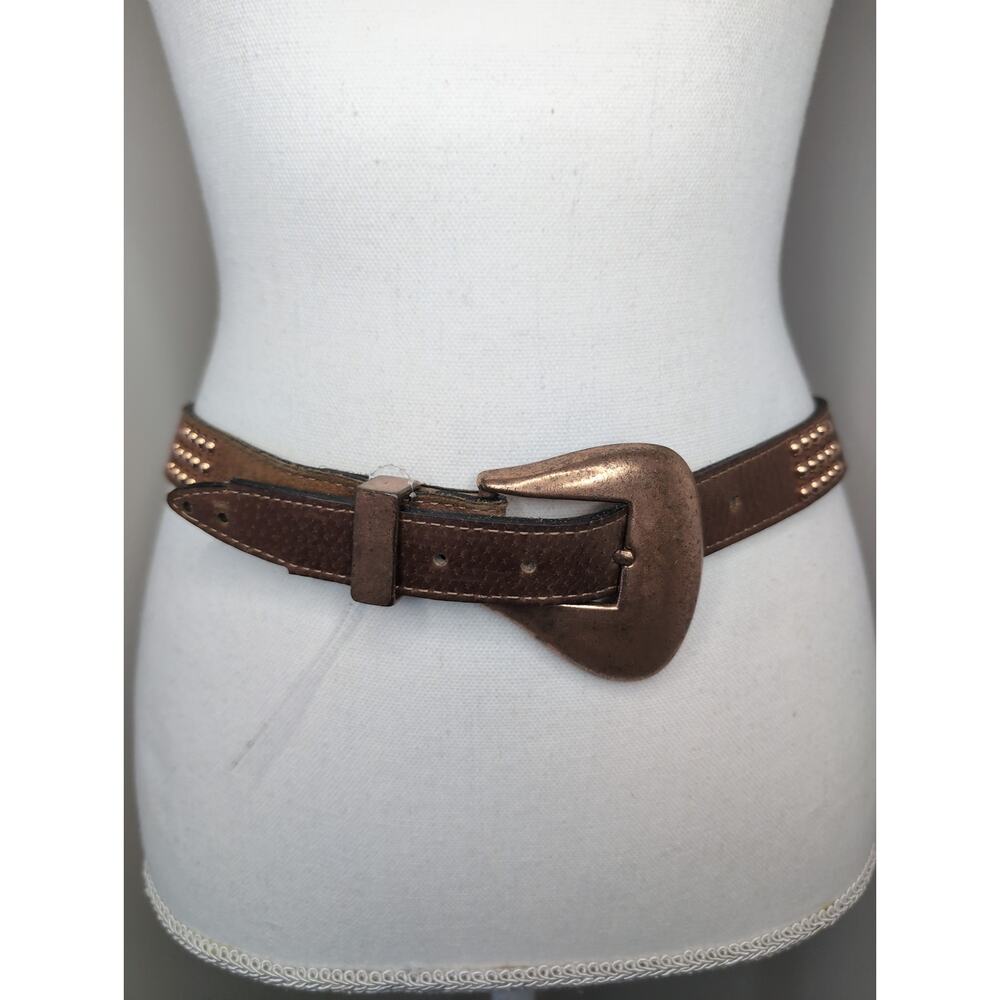 Jenny and the Boys vintage statement copper buckle studded leather belt